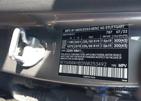 2022 Mercedes-Benz Glb 250 4Matic from USA, damaged, VIN W1N4M4HB5NW253492